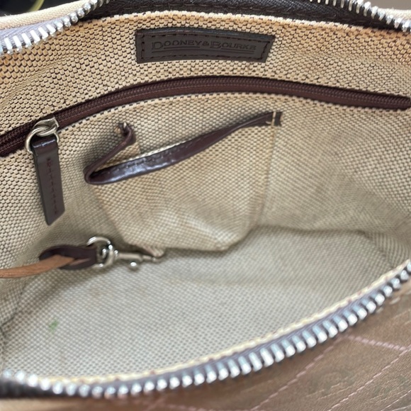 Dooney and Bourke Beige Cream Signature Mini Logo Canvas and Leather Bucket Bag - Picture 4 of 5